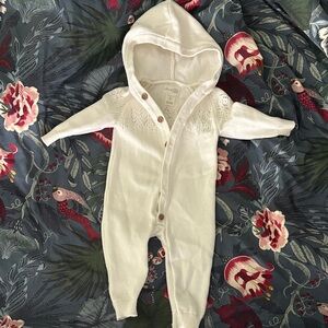 Organic Cotton Hooded Knit One-Piece Bodysuit